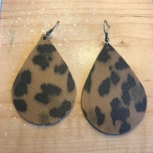 Faux leather earrings